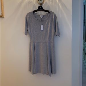 Milly scallop ballet flare dress